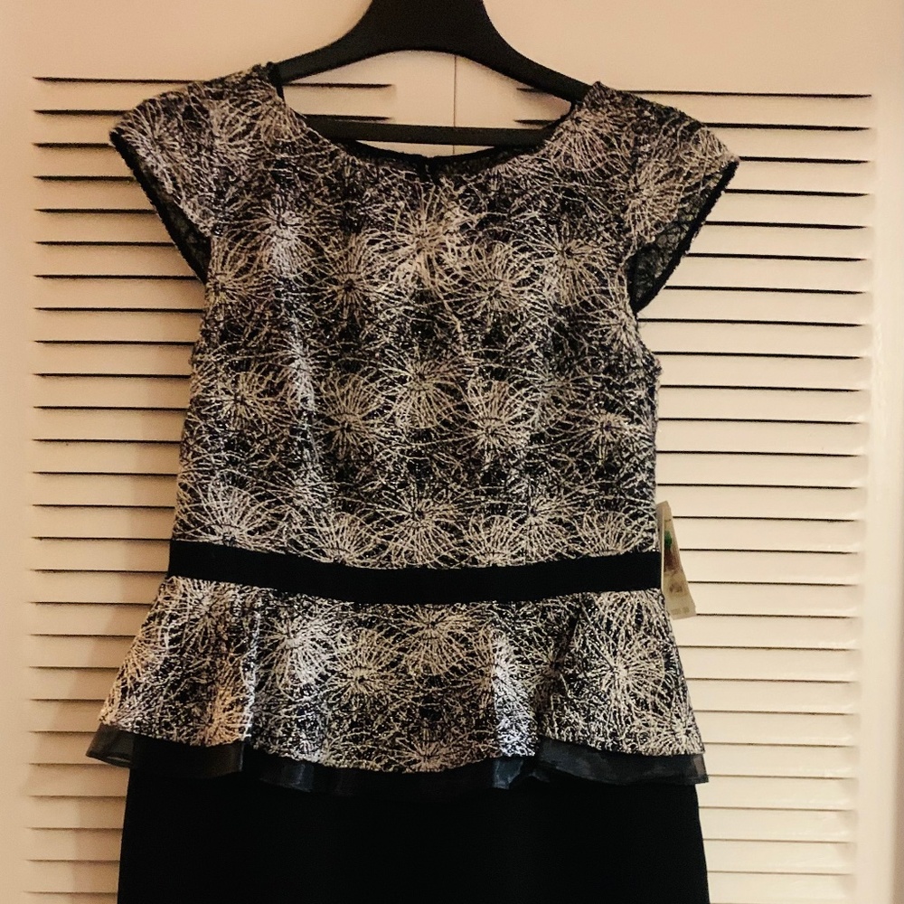 Black & Silver Peplum Dress